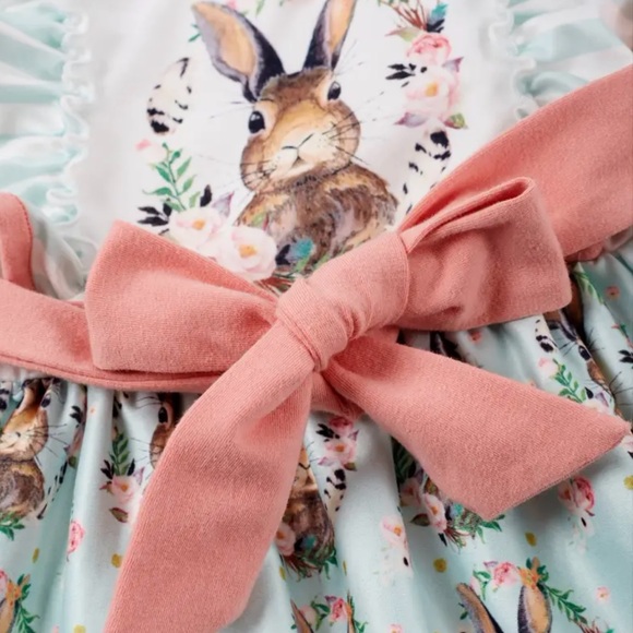 Other - Girls Bunny Dress knee length super soft dress. NWT.         Sizes 1yr-5